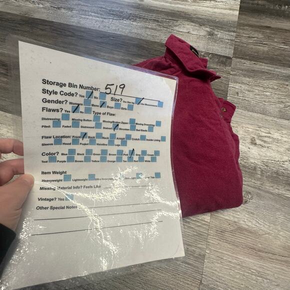 Eddie Bauer Bainbridge Flannel Vintage 90s Wine Red Men L Chamois Button Shirt - Picture 8 of 12